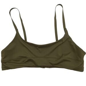 Everlane Renew The Scoop Neck Bikini Top Swim M Green Minimalist Chic Resortwear